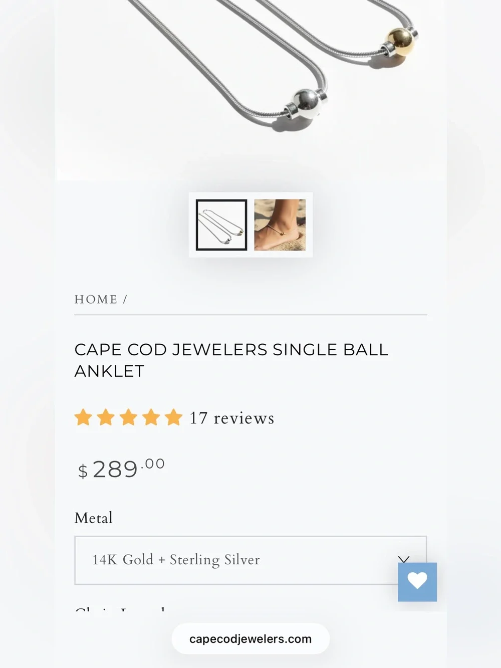 Cape Cod Ankle Bracelet
